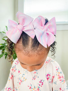 Pink Swirl Puff Bows